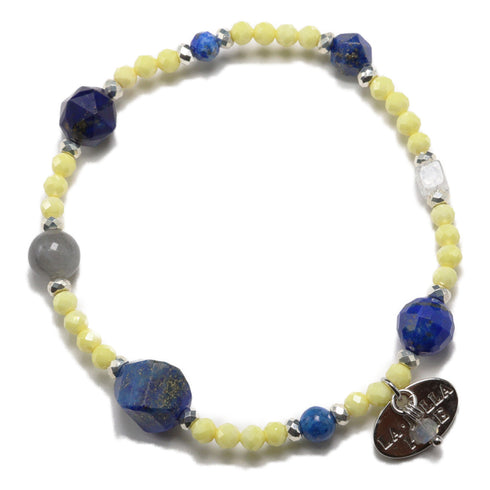 【Starry Sky Fragment】ラピスラズリ×ジルコニア×ラブラドライト ブレスレット