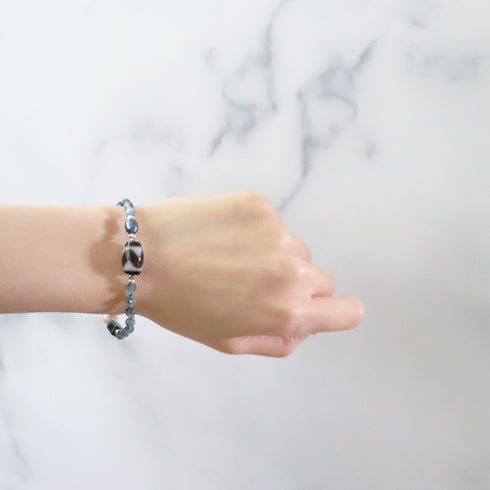 【ONLINE SHOP限定】【CLEAN UP】虎牙天珠×アイスアマゾナイト×アクアマリン×スギライト×アコヤパール ブレスレット