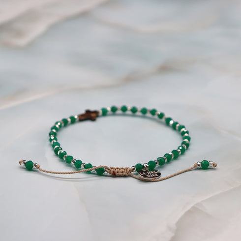 【Little Things for Summer】グリーンアゲート×マザーオブパール アンクレット