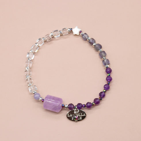 【Moon Lady Amethyst】ラベンダーアメシスト×アメシスト×アイオライト×水晶 ブレスレット