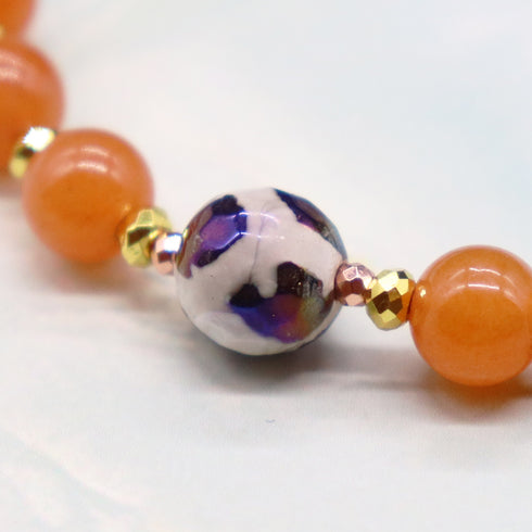 【对斋浦尔的渴望】玳瑁天珠 x 橙色东陵玉 x 烟晶手链