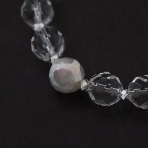 【Shining Like Stardust】亀甲天珠×水晶 ブレスレット