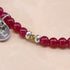 【Flames of Crimson】水紋天珠×人工ルビー×ラブラドライト×ブラックシェル ブレスレット