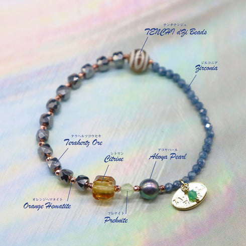 【ONLINE SHOP限定】【CLEAN UP】天地天珠×テラヘルツ鉱石×シトリン×アコヤパール ブレスレット