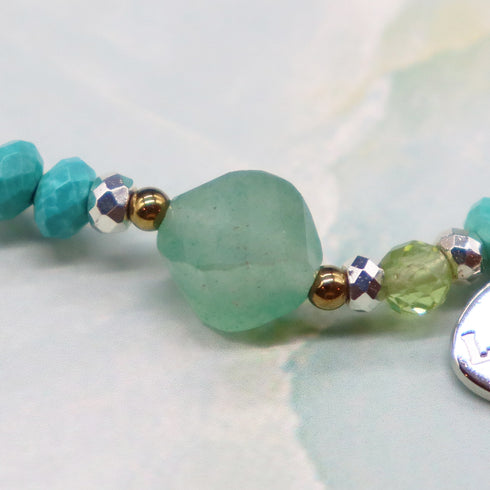 【对斋浦尔的渴望】绿东陵玉、菱镁矿、绿松石和橄榄石手链
