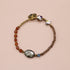 【La・Fall Marrón】亀甲天珠×オレンジガーネット×モスコバイト×アバロニシェル×スモーキークォーツ ブレスレット