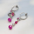 【粉色!粉色!粉色!】合成红宝石、拉长石和石英岩耳环