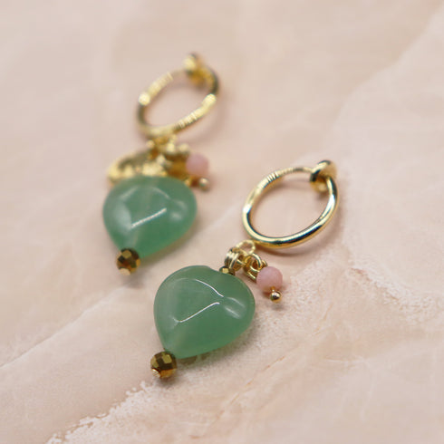 【Longing for Jaipur】グリーンアベンチュリン イヤリング