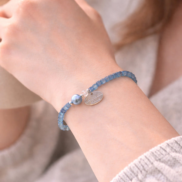【Deep Sea Party】アクアマリン×アコヤパール×水晶 ブレスレット