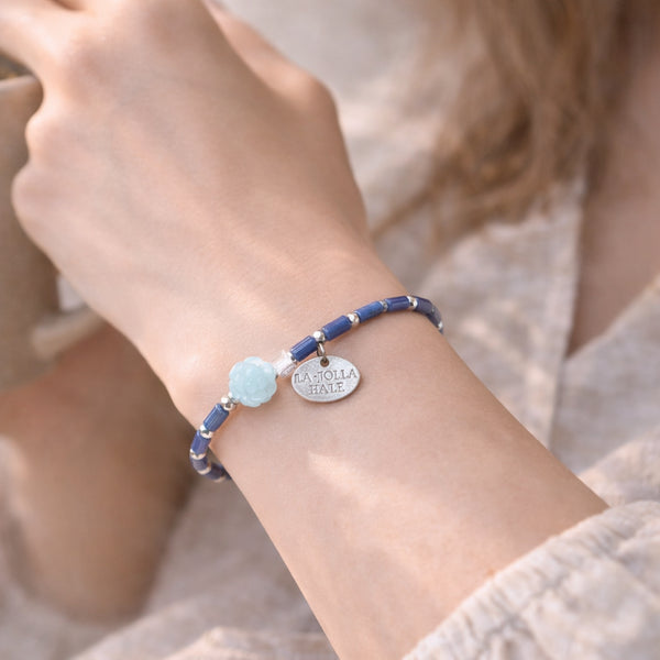 【Deep Sea Party】アクアマリン×水晶×ソーダライト ブレスレット