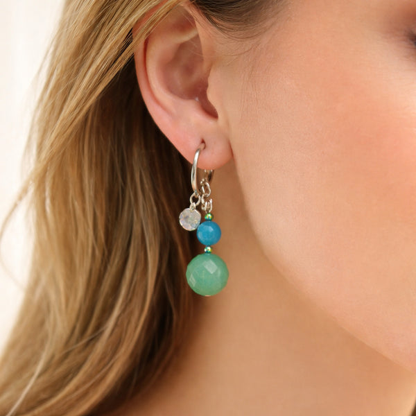 Green aventurine and apatite earrings