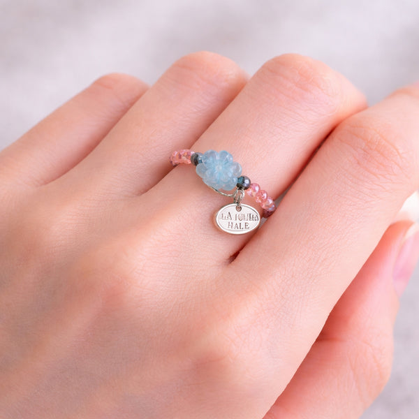 【Deep Sea Party】アクアマリン×ムーンストーン リング