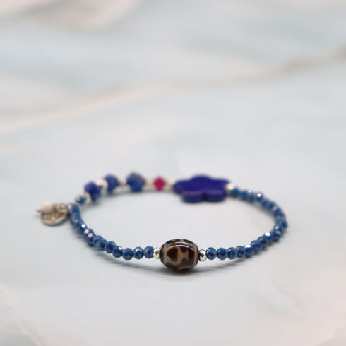【线上商店独家】【星空碎片】侯彬天珠 x 青金石 x 人造红宝石 x 锆石手链