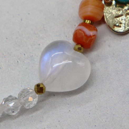 【Shining Like Stardust】水晶×カーネリアン×ムーンストーン ブレスレット