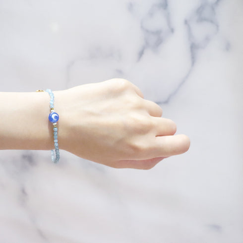 【星空碎片】三眼天珠×青金石×锆石×硅化木手链