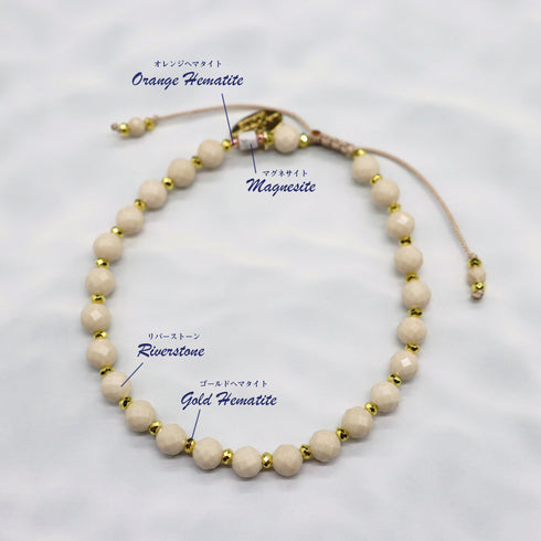 【Little Things for Summer】 リバーストーン×マグネサイト アンクレット