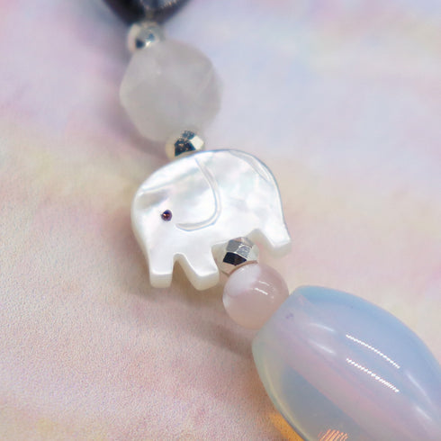 【ONLINE SHOP限定】【CLEAN UP】天地天珠×ホワイトシェル×ピンクサファイヤ ブレスレット