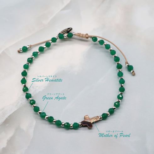 【夏日小物】绿玛瑙 x 珍珠母贝脚链