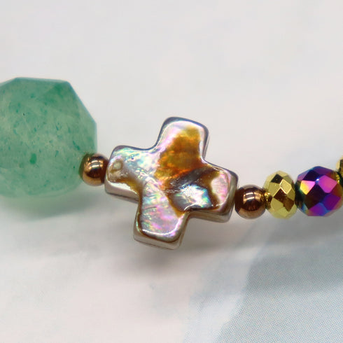 【对斋浦尔的渴望】绿东陵玉 x 达尔马提亚碧玉 x 紫水晶手链