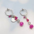 【粉色!粉色!粉色!】合成红宝石、拉长石和石英岩耳环