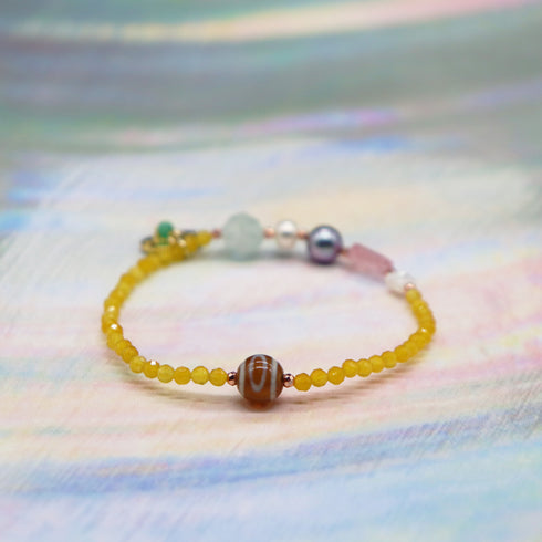 【ONLINE SHOP限定】【CLEAN UP】天地天珠×ホワイトシェル×アコヤパール ブレスレット