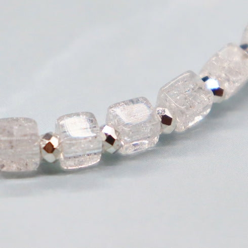 【Starry Sky Fragment】ラピスラズリ×プレスシェル×クラック水晶 ブレスレット