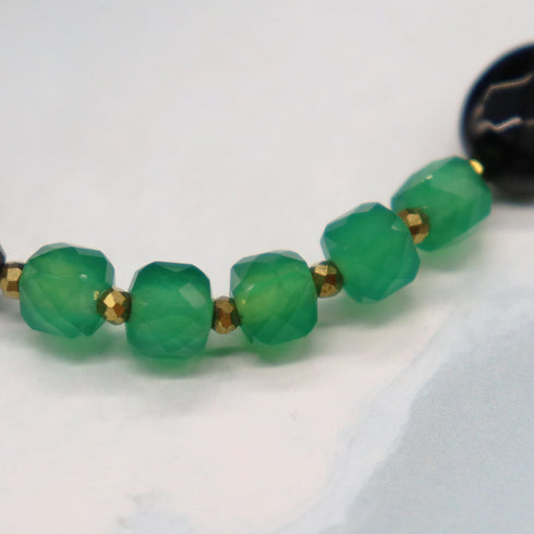 【绿光阳光】橄榄石 x 绿玛瑙 x 缟玛瑙手链