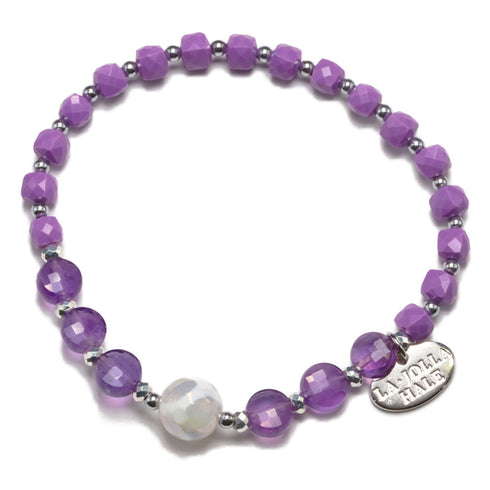 【Moon Lady Amethyst】亀甲天珠×アメシスト×フォスフォシデライト ブレスレット