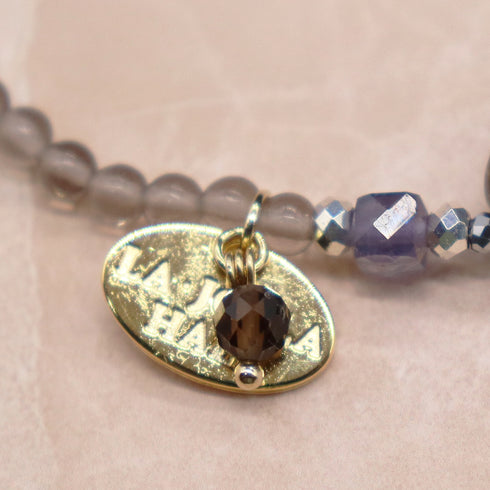 【Open the Jewelry Box!】グリーンガーネット×タンザナイト×ビアクォーツ×グレーオニキス ブレスレット