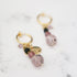 【・MA・YO・KE・】マイカインローズクォーツ×オニキス×ローズクォーツ イヤリング