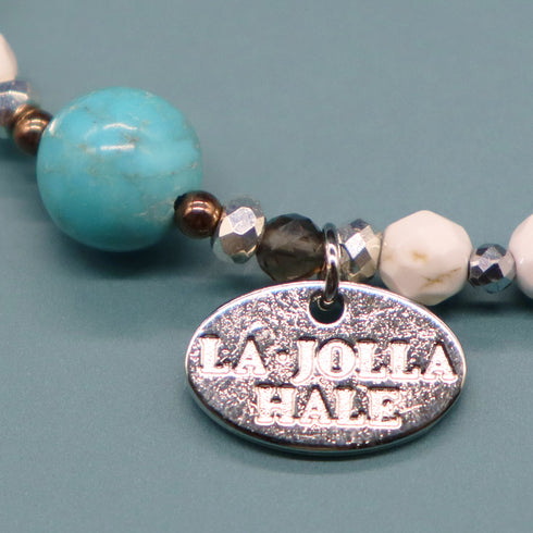 【Be Loved Turquoise】ターコイズ×スモーキークォーツ×マグネサイト ブレスレット