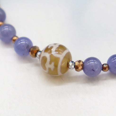 宝瓶天珠 x 坦桑石 x 拉长石手链