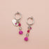 【粉色!粉色!粉色!】合成红宝石、拉长石和石英岩耳环