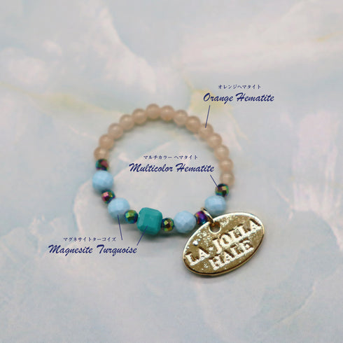 【Longing for Jaipur】オレンジアベンチュリン×マグネサイトターコイズ リング