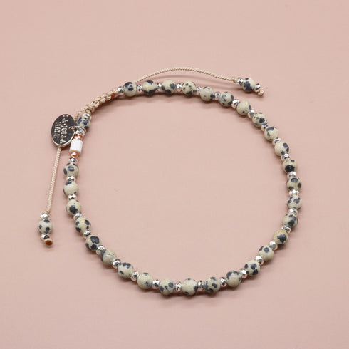 【Little Things for Summer】ダルメシアンジャスパー×マグネサイト×シルバーヘマタイト アンクレット