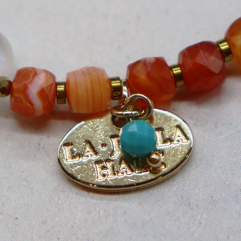 【Shining Like Stardust】水晶×カーネリアン×ムーンストーン ブレスレット