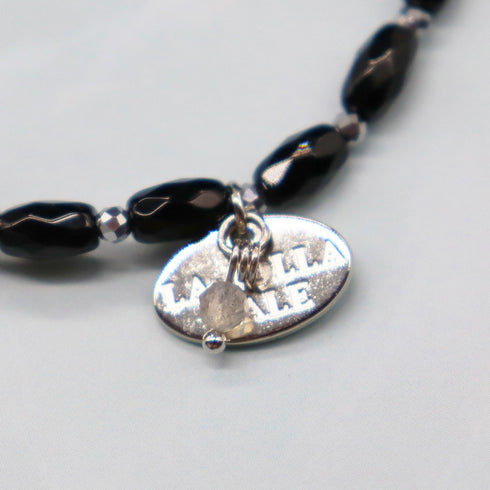 【绿光阳光】玳瑁天珠 x 橄榄石 x 缟玛瑙 x 黑贝壳手链