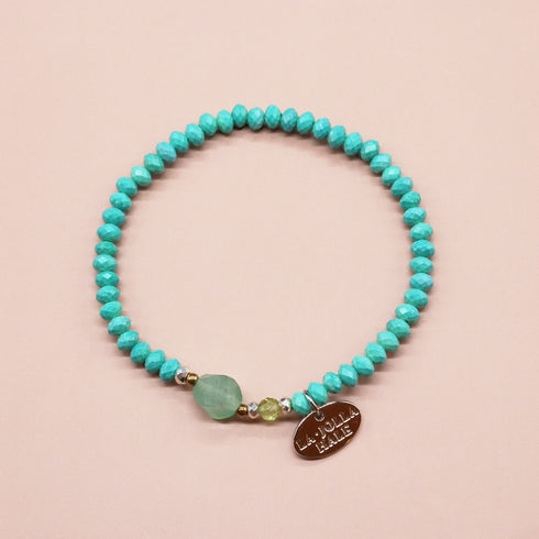 【对斋浦尔的渴望】绿东陵玉、菱镁矿、绿松石和橄榄石手链