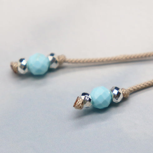 【Little Things for Summer】マグネサイトターコイズ×マグネサイト×シルバーヘマタイト アンクレット