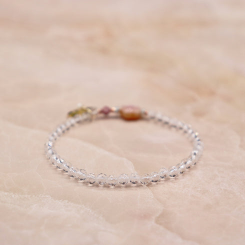 【闪耀如星尘】水晶×粉色贝壳×粉色蓝宝石手链