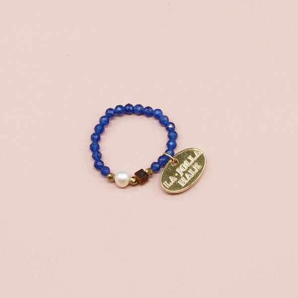 【Mermaid Teardrops】パール×タイガーアイ×クォーツァイト リング