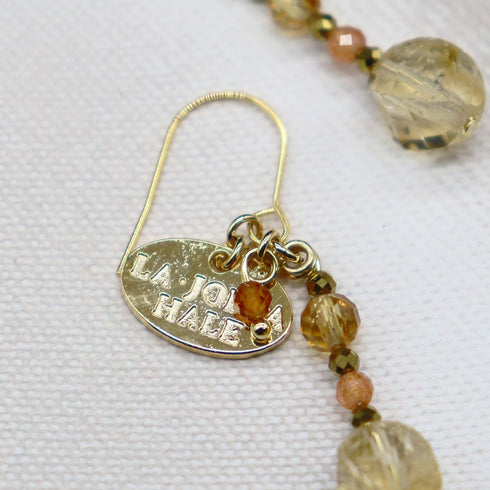 【Like a Honey Candy】シトリン×サンストーン ピアス