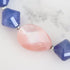 Pink shell, sodalite, and amazonite bracelet