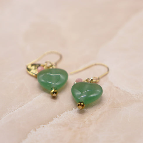 【渴望斋浦尔】绿色东陵玉耳环