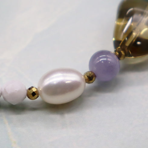 【Be Loved Turquoise】ターコイズ×ビアクォーツ×タンザナイト×パール×ラブラドライト ブレスレット