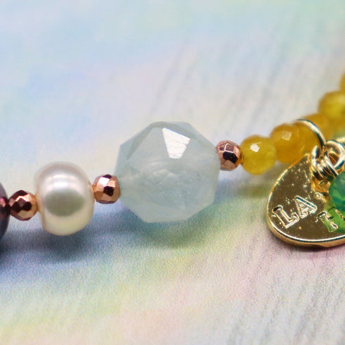 【ONLINE SHOP限定】【CLEAN UP】天地天珠×ホワイトシェル×アコヤパール ブレスレット