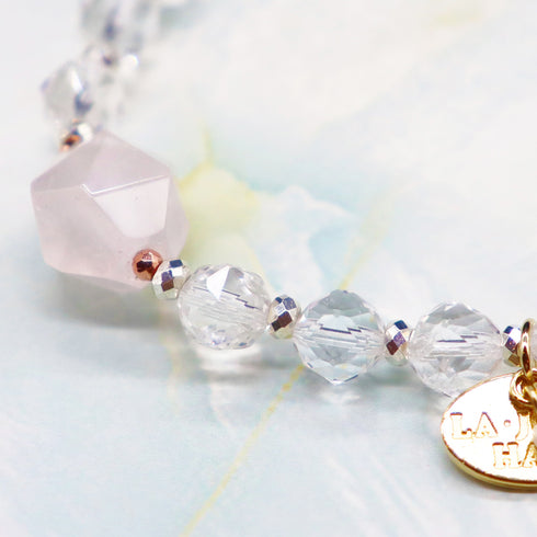 【Longing for Jaipur】レッドアベンチュリン×水晶×ローズクォーツ ブレスレット