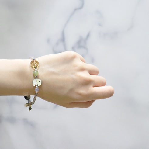 【Open the Jewelry Box!】グリーンガーネット×タンザナイト×ビアクォーツ×グレーオニキス ブレスレット