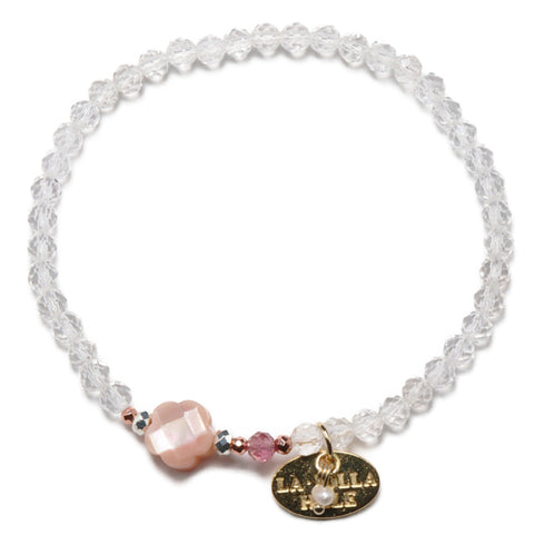 【闪耀如星尘】水晶×粉色贝壳×粉色蓝宝石手链