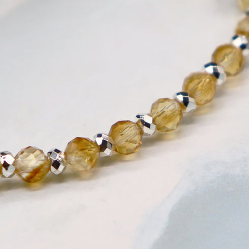 【如蜜糖般甜蜜】玳瑁天珠 x 黄水晶手链